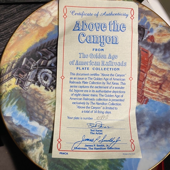Above The Canyon Hamilton Collection Train Plate American Railroads Ted Xaras - Picture 5 of 5